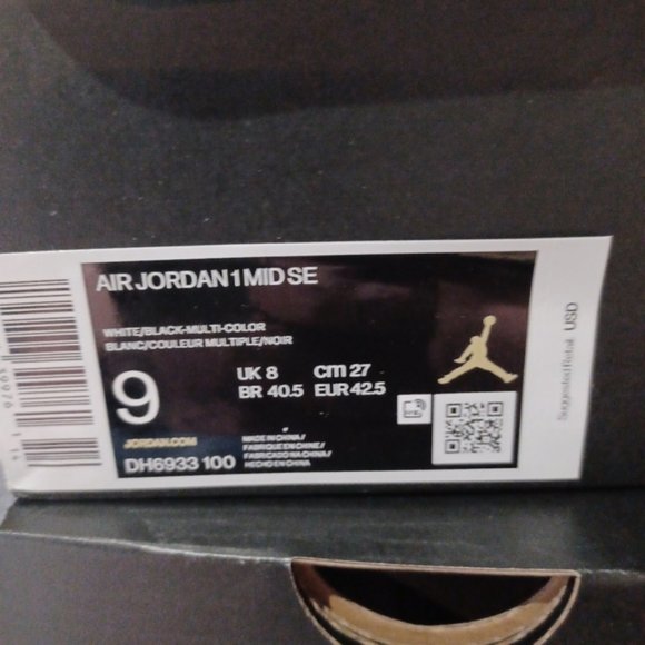 Nike Air Jordan 1 Mid "Diamond" Iridescent Sneakers Shoes - Picture 10 of 13